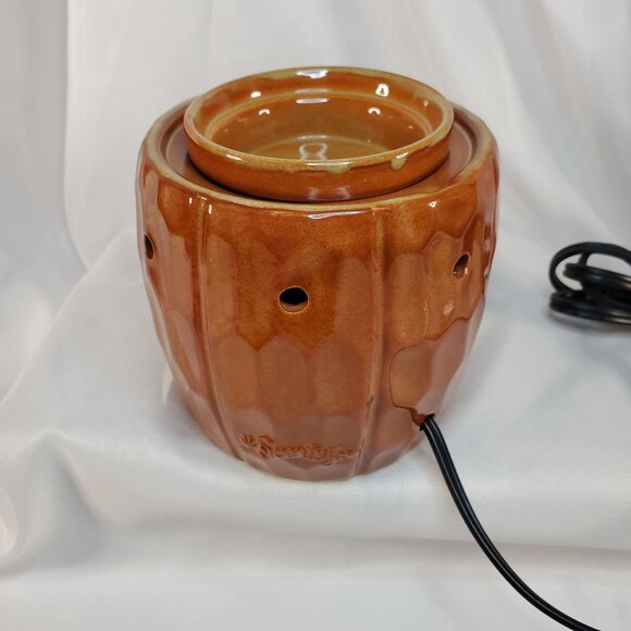 Scentsy Pumpkin Electric Wax Warmer Ceramic Autumn Fall Home Decor Retired - Picture 8 of 13